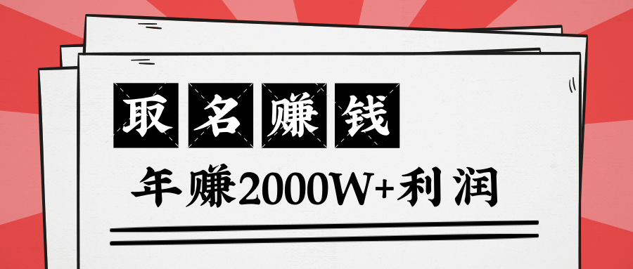 王通：不要小瞧任何一个小领域，取名技能也能快速赚钱，年赚2000W+利润-收集菌资源站