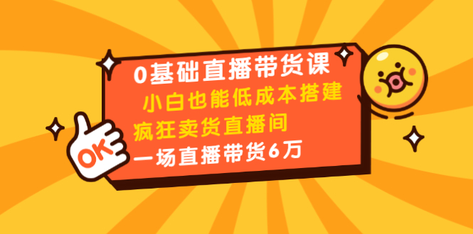 0基础直播带货课：小白也能低成本搭建疯狂卖货直播间：1场直播带货6万-收集菌资源站