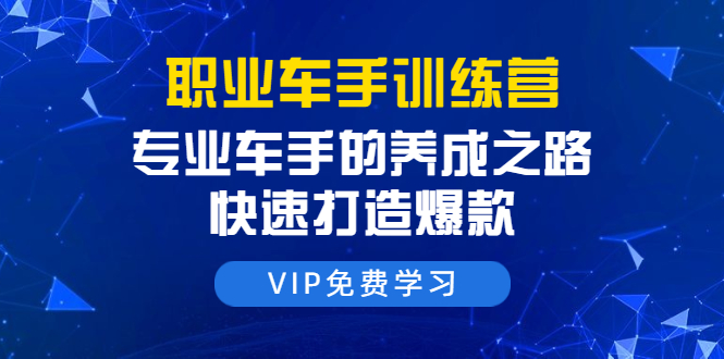 职业车手训练营：专业车手的养成之路，快速打造爆款（8节-无水印直播课）-收集菌资源站