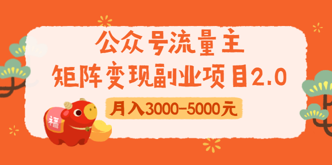 公众号流量主矩阵变现副业项目2.0，新手零粉丝稍微小打小闹月入3000-5000元-收集菌资源站