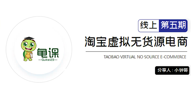 龟课·淘宝虚拟无货源电商5期，全程直播 现场实操，一步步教你轻松实现躺赚-收集菌资源站