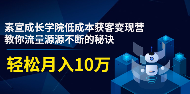 素宣成长学院低成本获客变现营，教你流量源源不断的秘诀，轻松月入10万-收集菌资源站