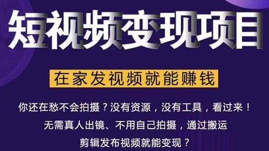 在家也能操作的短视频赚钱项目，无需真人，不用拍摄，纯搬运月入2到5万-收集菌资源站