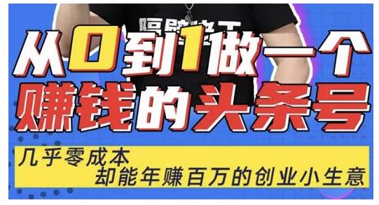 佬王·从0到1做一个赚钱的头条号，几乎零成本，却能年赚百万的创业项目-收集菌资源站