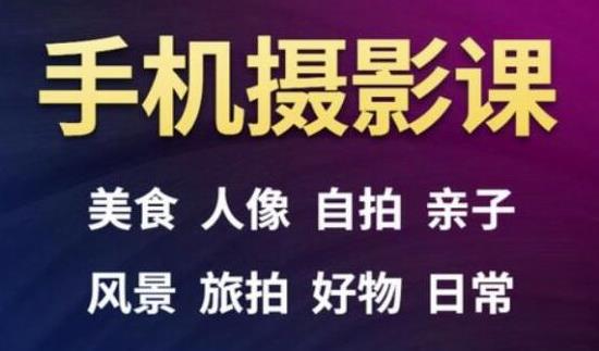 手机摄影一次学透，教程内容包括：美食、人像、自拍、风景、好物等-收集菌资源站