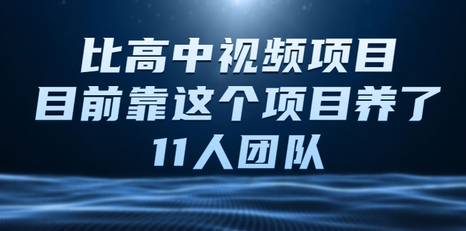 比高中视频项目，目前靠这个项目养了11人团队【视频课程】-收集菌资源站