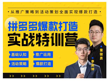 玺承云·拼多多爆款打造实战特训营，一套从入门到高手课程，让你快速拿捏拼多多-收集菌资源站
