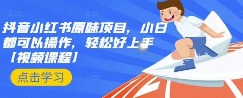 抖音小红书原味项目，小白都可以操作，轻松好上手【视频课程】-收集菌资源站