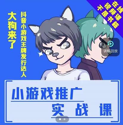 大狗来了：小游戏推广实战课，带你搭建一个游戏推广变现账号-收集菌资源站