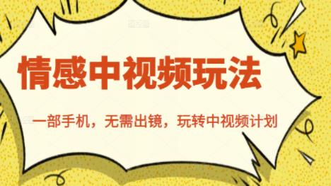 北北情感中视频玩法，一部手机，无需出镜，玩转中视频计划-收集菌资源站