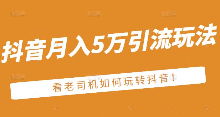 老古董·抖音月入5万引流玩法，看看老司机如何玩转抖音(附赠：抖音另类引流思路)-收集菌资源站