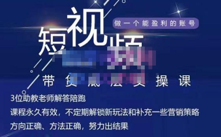 吴Sir·短视频带货底层实操课，教你如何选爆品、了解获短视频流量密码，正确起号-收集菌资源站