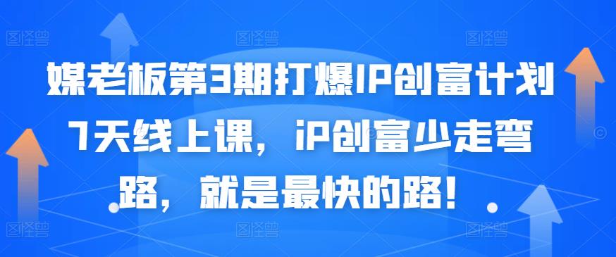 媒老板第3期打爆IP创富计划7天线上课，iP创富少走弯路，就是最快的路！-收集菌资源站
