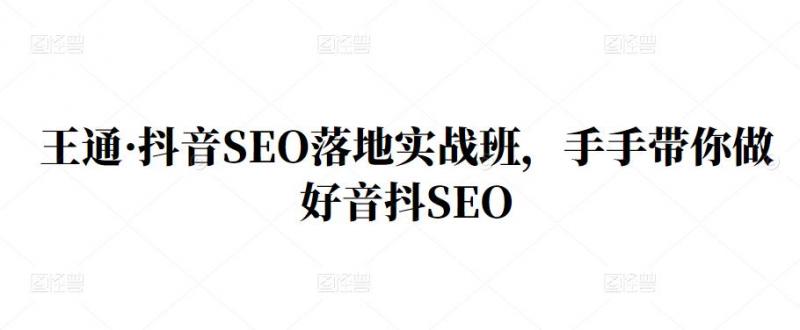 王通·抖音SEO落地实战班，手‬手带你做好音抖‬‬SEO-收集菌资源站