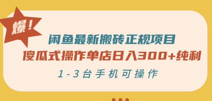 闲鱼最新搬砖正规项目：傻瓜式操作单店日入300+纯利，1-3台手机可操作-收集菌资源站