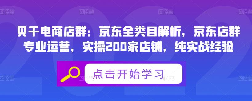 贝千电商店群：京东全类目解析，京东店群专业运营，实操200家店铺，纯实战经验-收集菌资源站