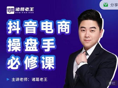 诸葛老王-抖音电商操盘手必修课：顶层设计，​起号破局，爆款运营，数据分析-收集菌资源站