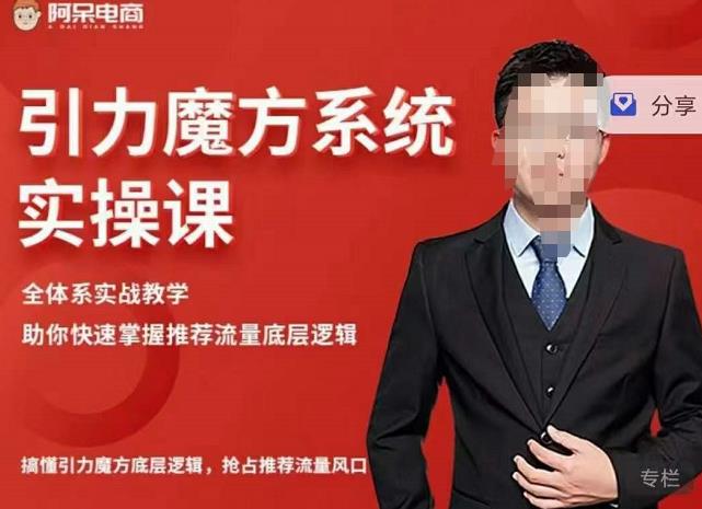 阿呆-引力魔方系统实操课，全体系实战教学，助你快速掌握推荐流量底层逻辑-收集菌资源站