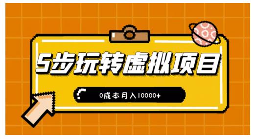 新手小白只需5步，即可玩转虚拟项目，0成本月入10000+【视频课程】-收集菌资源站
