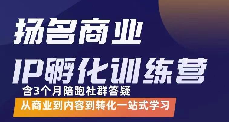 杨名商业IP孵化训练营，从商业到内容到转化一站式学 价值5980元-收集菌资源站