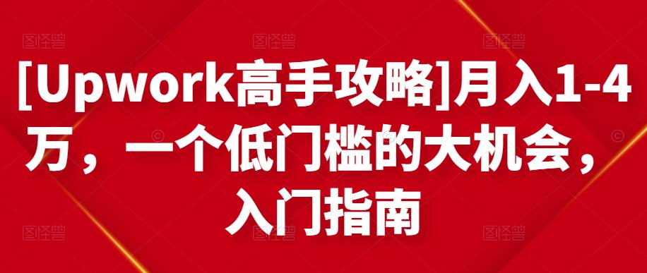 [Upwork高手攻略]月入1-4万，一个低门槛的大机会，入门指南-收集菌资源站