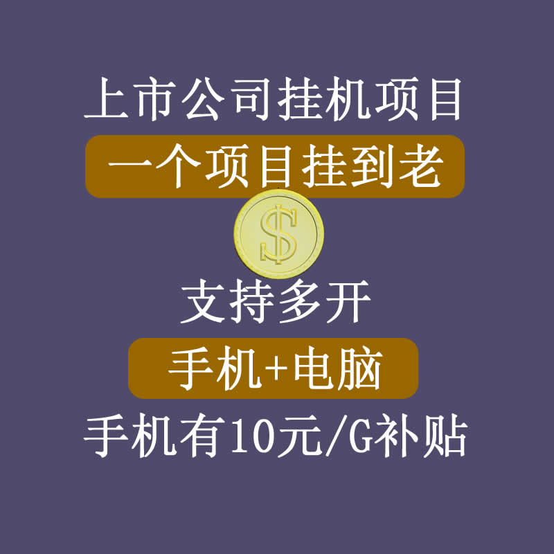 正规挂机项目，支持手机电脑一起挂，支持虚拟机多开，可以挂到老-收集菌资源站