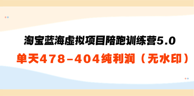 淘宝蓝海虚拟项目陪跑训练营5.0：单天478纯利润-收集菌资源站