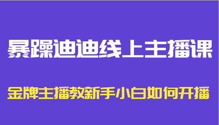 暴躁迪迪线上主播课，金牌主播教新手小白如何开播-收集菌资源站