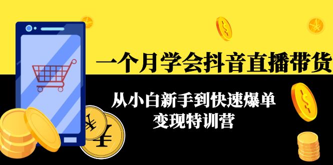 一个月学会抖音直播带货：从小白新手到快速爆单变现特训营(63节课)-收集菌资源站