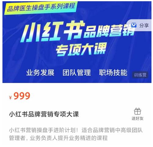 小红书品牌营销专项大课，操盘手进阶，一套能让你提升业务精进的课程-收集菌资源站