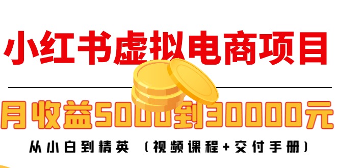 小红书虚拟电商项目：从小白到精英 月收益5000到30000 (视频课程+交付手册)-收集菌资源站