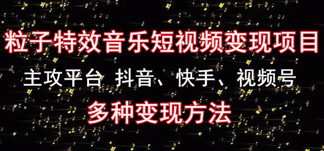 黄岛主《粒子特效音乐短视频变现项目》主攻平台抖音、快手、视频号多种变现方法-收集菌资源站