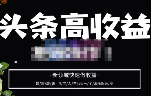 头条高收益批量操作，2023新领域快速做收益，头条号零基础轻松上手-收集菌资源站