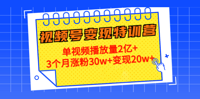 21天视频号变现特训营：单视频播放量2亿+3个月涨粉30w+变现20w+（第14期）-收集菌资源站