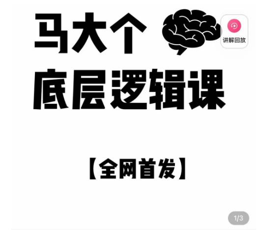 马大个·底层逻辑课，51节底层逻辑智慧课-价值1980元-收集菌资源站