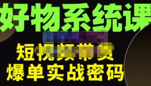 大嘴·好物短视频带货解析，学完你将懂的短视频带货底层逻辑，做出能表现的短视频-收集菌资源站