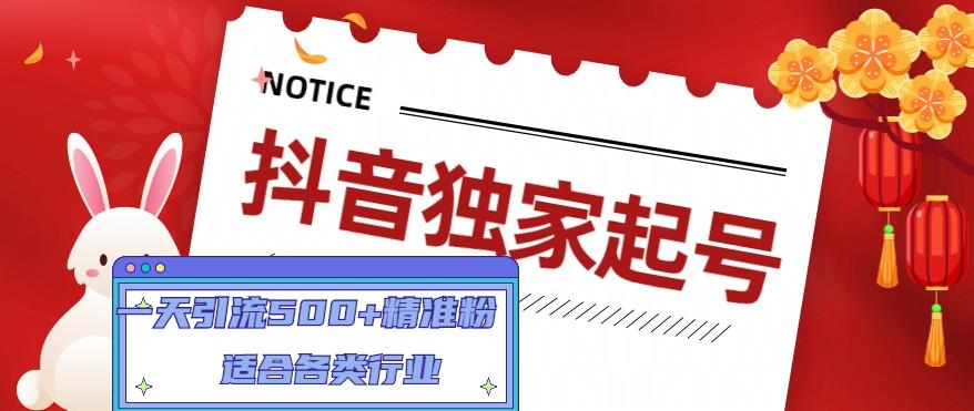 抖音独家起号，一天引流500+精准粉，适合各类行业（9节视频课）-收集菌资源站