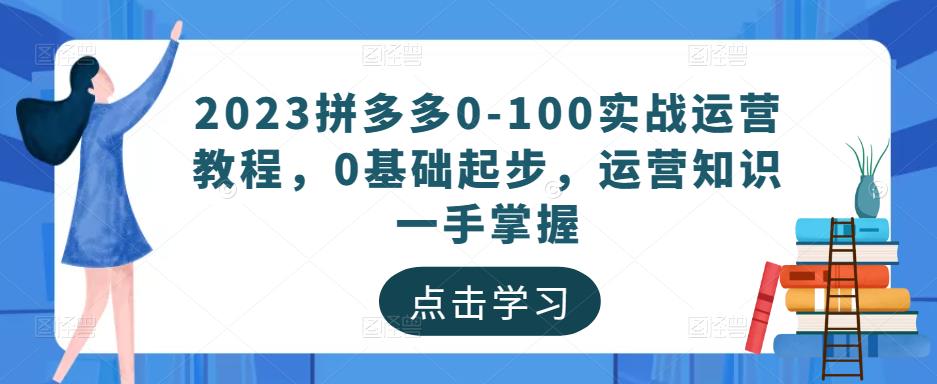 2023拼多多0-100实战运营教程，0基础起步，运营知识一手掌握-收集菌资源站