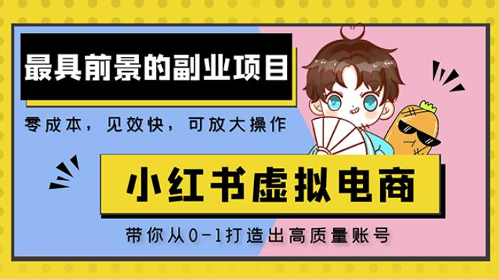 小红书蓝海大市场虚拟电商项目，手把手带你打造出日赚2000+高质量红薯账号-收集菌资源站
