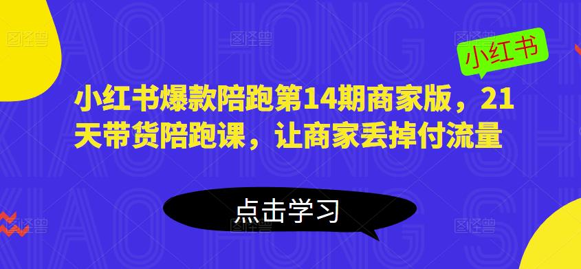 小红书爆款陪跑第14期商家版，21天带货陪跑课，让商家丢掉付流量-收集菌资源站