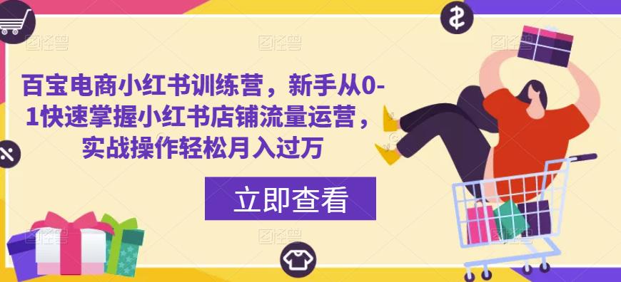 百宝电商小红书训练营，新手从0-1快速掌握小红书店铺流量运营，实战操作轻松月入过万-收集菌资源站