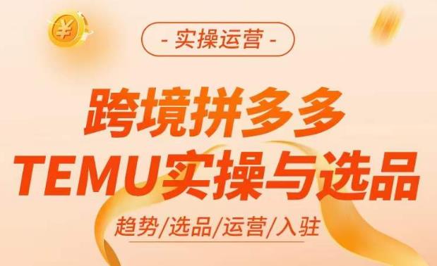 跨境拼多多TEMU实操与选品，​掌握平台运营方法技巧，选品避坑12条标准，爆款的底层思路等-收集菌资源站