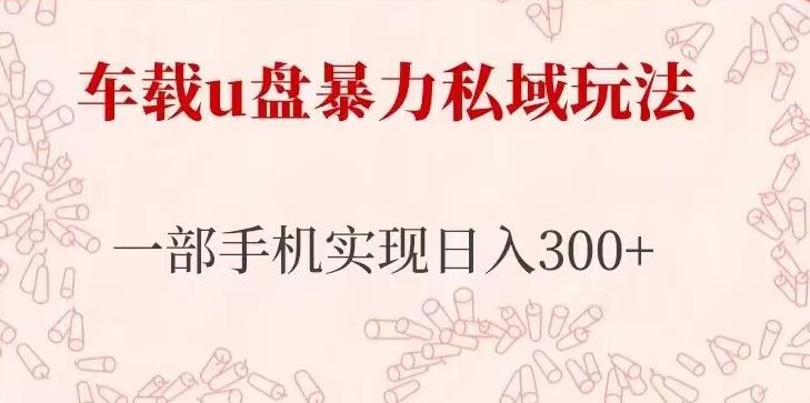 车载u盘暴力私域玩法，长期项目，仅需一部手机实现日入300+-收集菌资源站