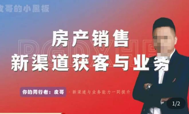 皮哥·房产销售新渠道获客与业务，​打造新时代房产经纪达人，助力行业新人成长为业内精英-收集菌资源站