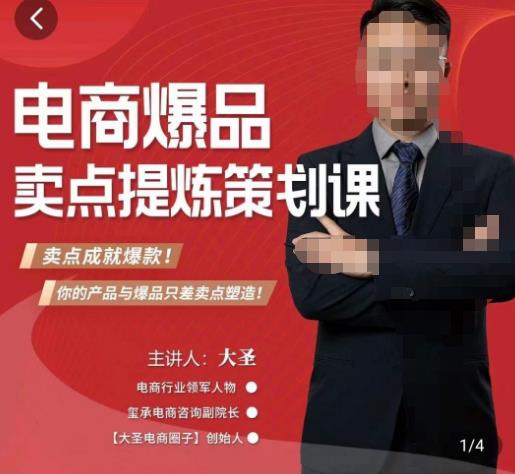 大圣·电商标品爆款卖点策划课，标品卖点成就爆款，可落地卖点提炼课-收集菌资源站