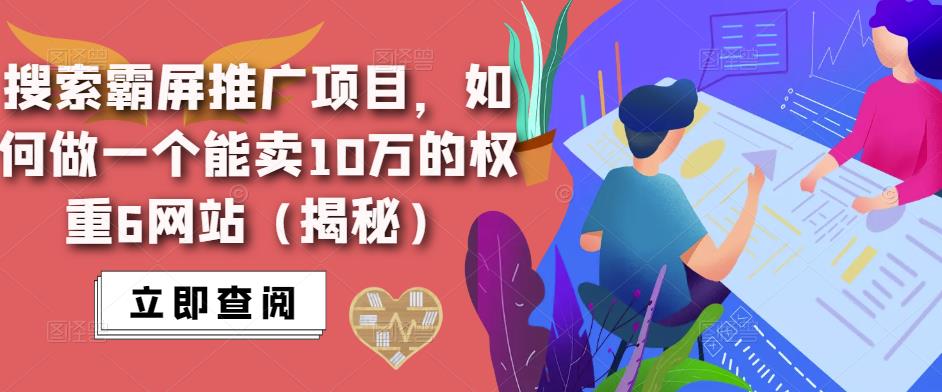 搜索霸屏推广项目，如何做一个能卖10万的权重6网站（揭秘）-收集菌资源站