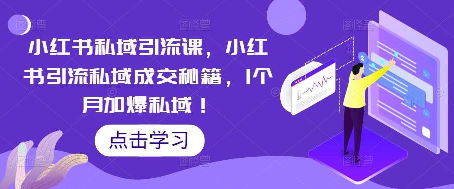 小红书私域引流课，小红书引流私域成交秘籍，1个月加爆私域！-收集菌资源站
