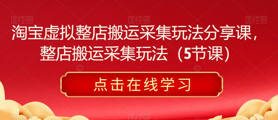 淘宝虚拟整店搬运采集玩法分享课，整店搬运采集玩法（5节课）-收集菌资源站