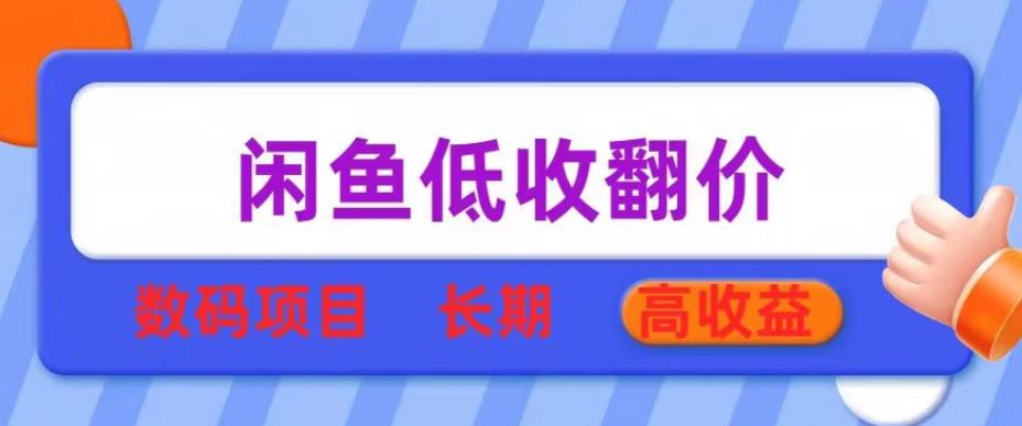 闲鱼低收翻价数码暴利项目，长期高收益【揭秘】-收集菌资源站