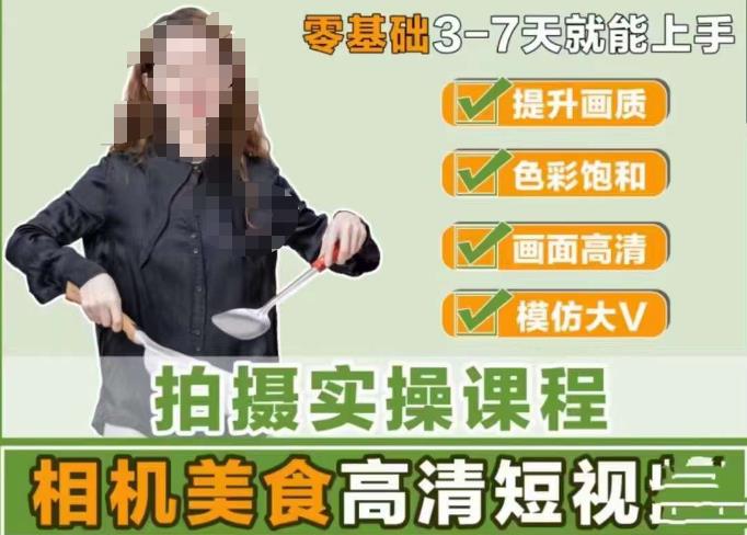 宋大大-相机美食高清短视频教学，零基础3-7天就能快速上手，掌握用单反或者微单拍摄美食短视频-收集菌资源站